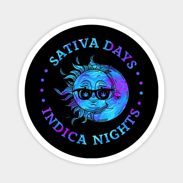 Sun & Moon Sativa Days Indica Nights Magnet by Phylis Lynn Spencer